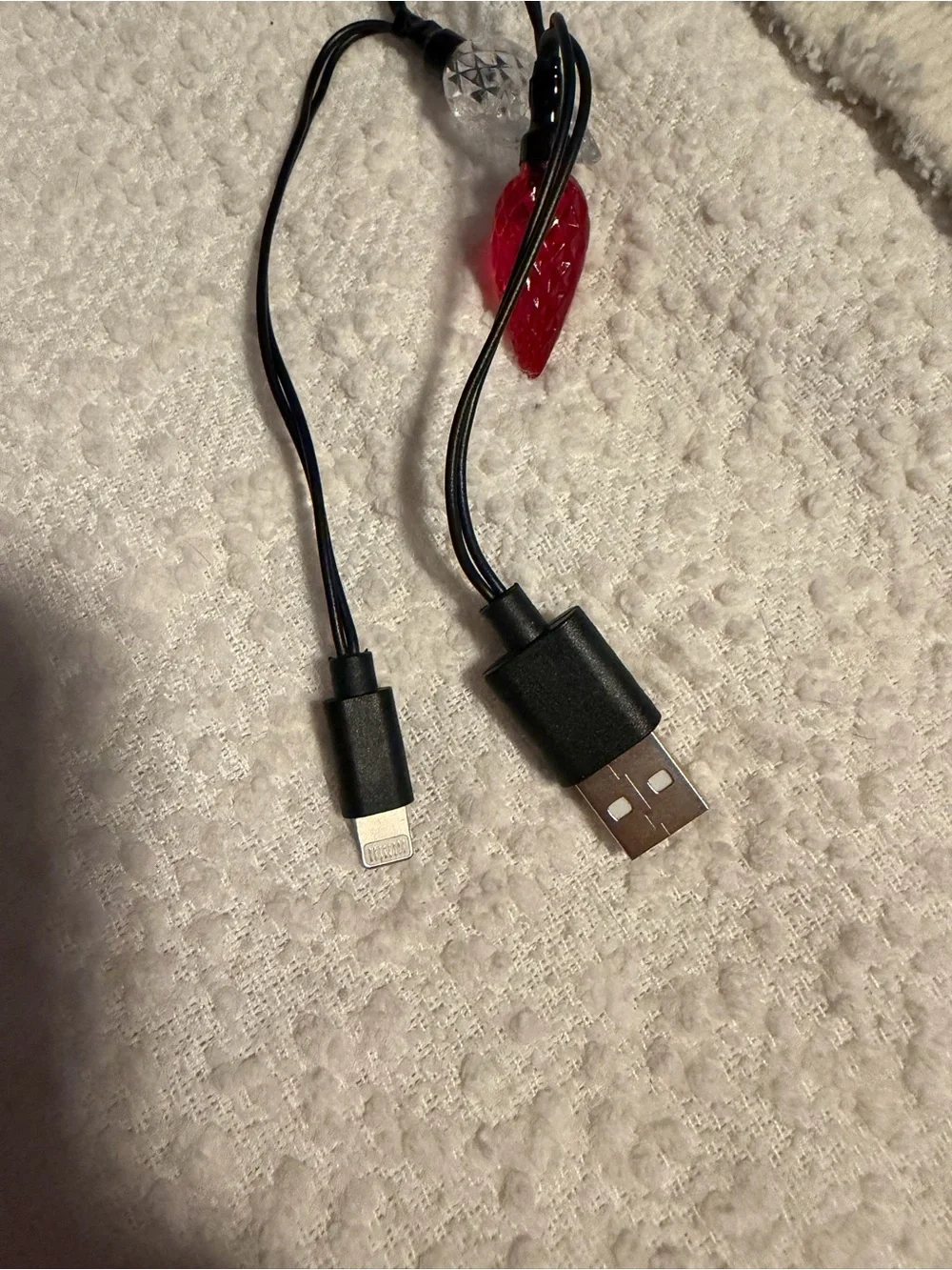 Multi-Color USB Charging Cable with Decorative Light up Christmas ornaments